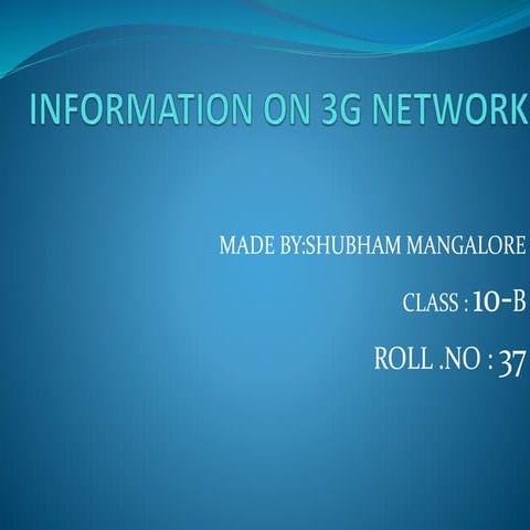 ppt on 3G network