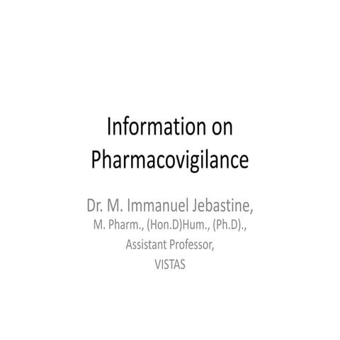 Information on Pharmacovigilance.pptx