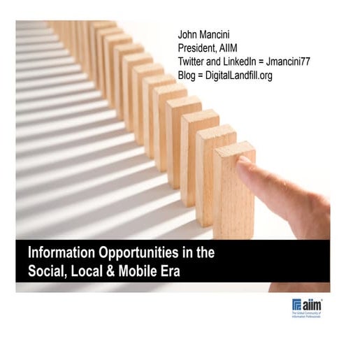 Information opportunities in social, mobile, and cloud technologies