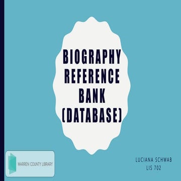 Biographical Reference Sources | PPS