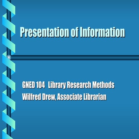 Information Presentation Of | PPT