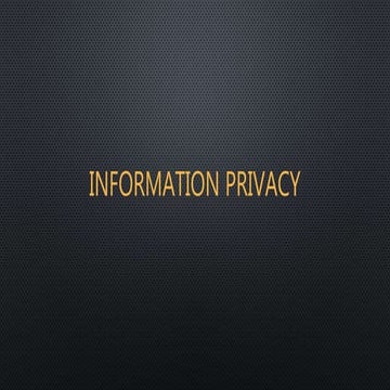 Information Privacy