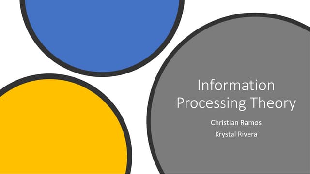 EDUC 553: Information processing theory