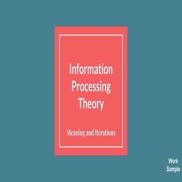 Information processing theory (Work sample)