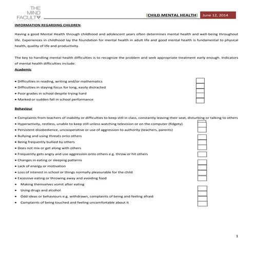 Information regarding children 2