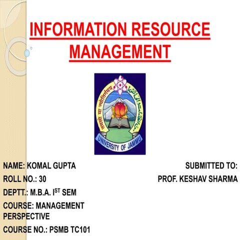 Information Resource Management