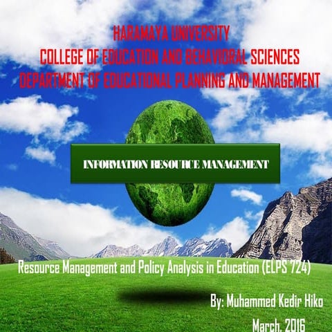 Information resource management (assignment p pt)