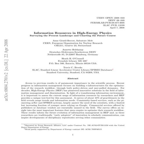 Information resources in high energy physics