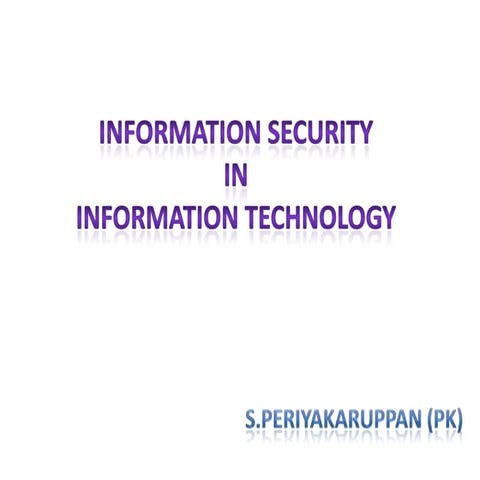 Information technology Vs Information security