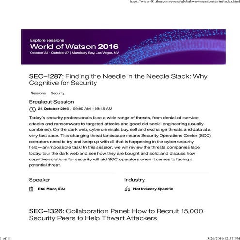 World of Watson 2016 - Information Insecurity