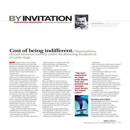 Information Security -  Implementation Effectiveness