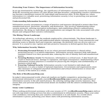 Information Security Analyst Resume. When seeking