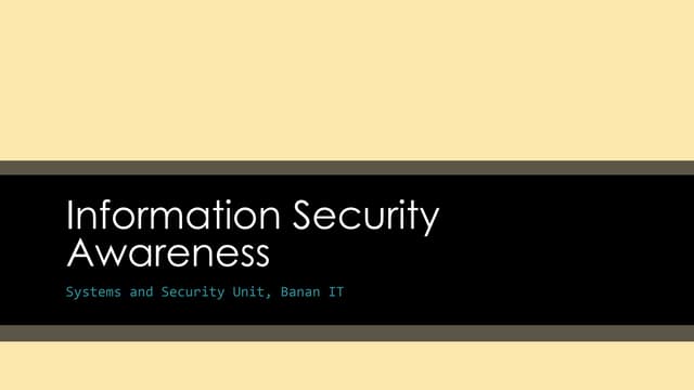 Information Security Awareness, Petronas Marketing Sudan