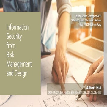 Information Security from Risk Management and Design
