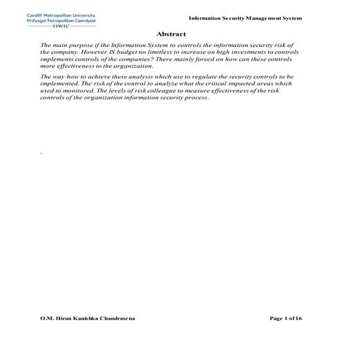 Information security management iso27001