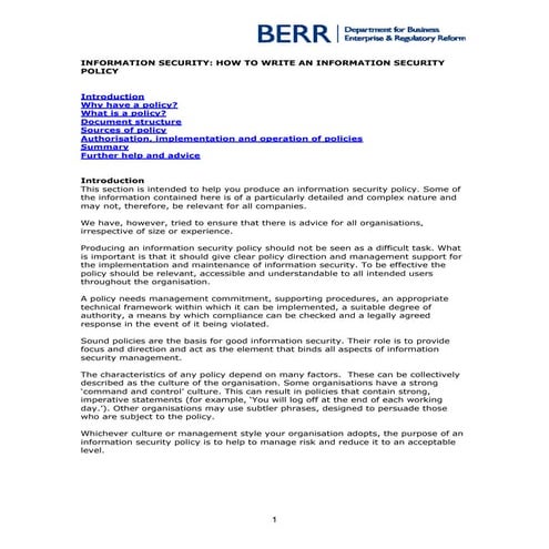 Information security policy how to writing