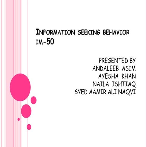 Information seeking behavior