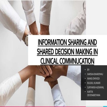 INFORMATION SHARING AND SHARED DECISION MAKING IN CLINICAL .pptx