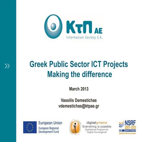 Information Society SA, Public Sector ICT CeBIT 2013 presentation