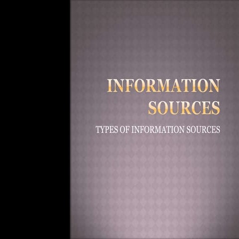 Information sources | PPTX