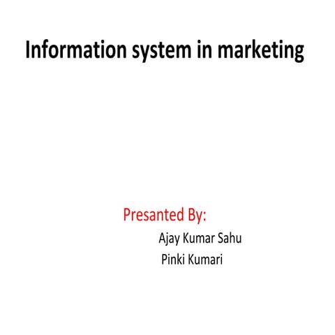 Information system in marketing333