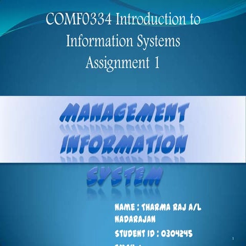 Information system presentation assignment 1 (management information system) ...