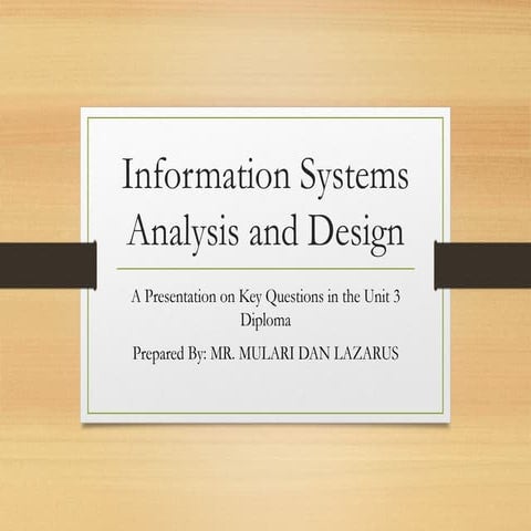 Comprehensive Guide to Information Systems Analysis and Design: Key ...