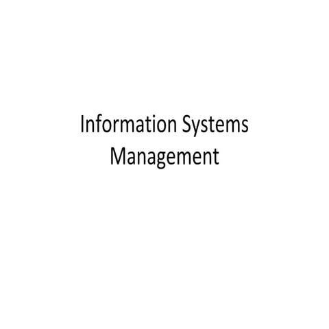 Information systems management