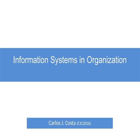 Information systems organization
