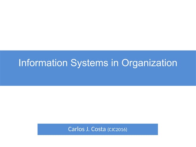 Information systems organization