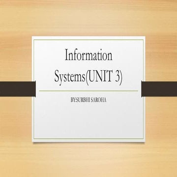 Information Systems(UNIT 3) | PPTX