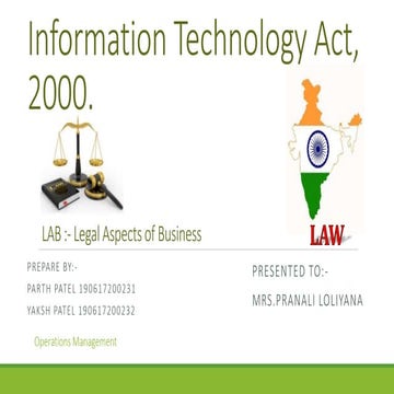 Information technology ACT - 2000 (Legal Aspect of Business)