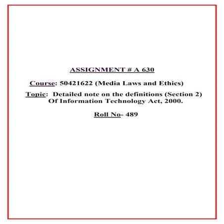 Information & technology Act, 2000.