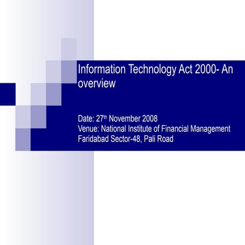 Information Technology Act 2000  An Overview