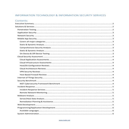 Information technology and information security services