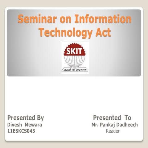 Information Technology and IT act