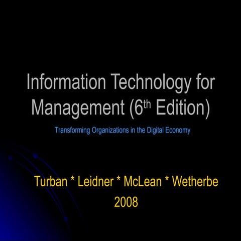 A103 information technology for management 7th edition | PPT