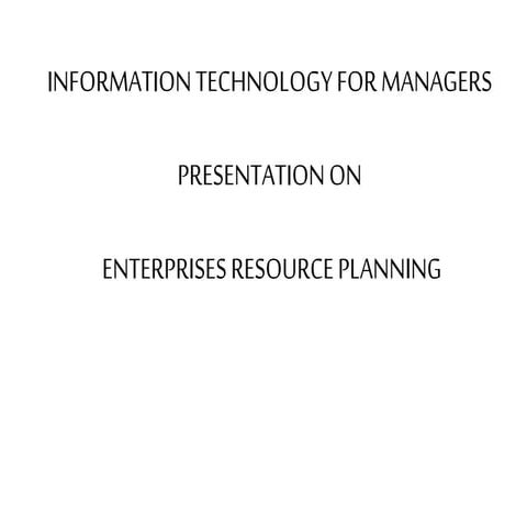 Information technology for managers