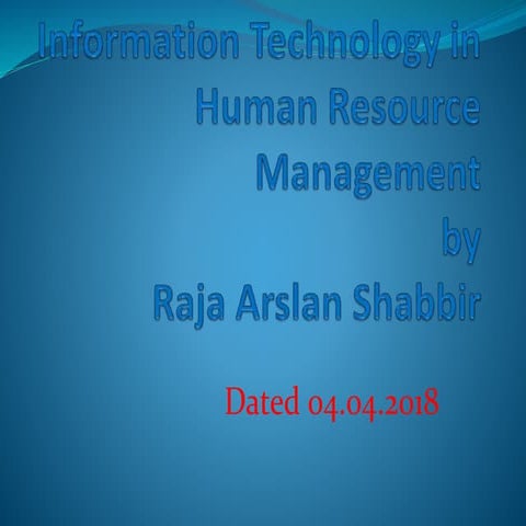 Information technology in HRM