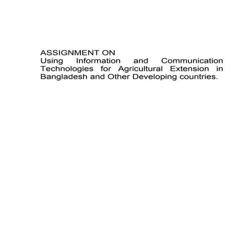 Information technology in agriculture of bangladesh and other developing coun...