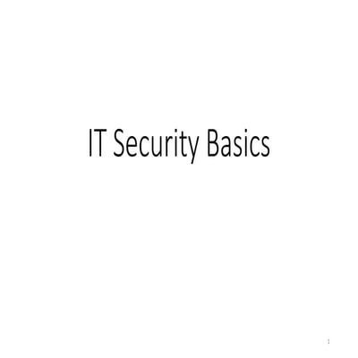 Information Technology Security Basics