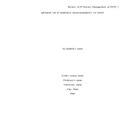 A review of Review of IT Service Management at NNIT 