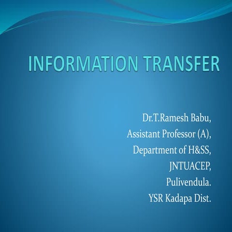 Information transfer | PPTX | Technology & Computing image.