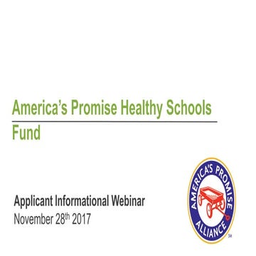 INFORMATIONAL WEBINAR: America’s Promise Healthy Schools Fund