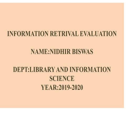 Informatio retrival evaluation