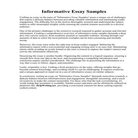Informative Essay Samples