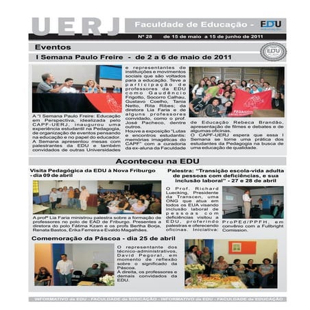 Informativo 28  UERJ 1ª semana paulo freire
