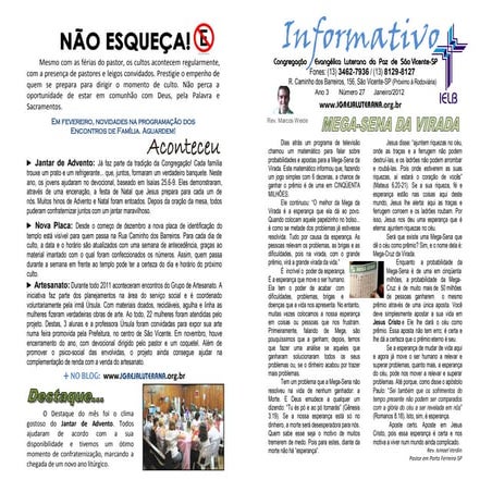 Informativo Luterano -  Janeiro 2012