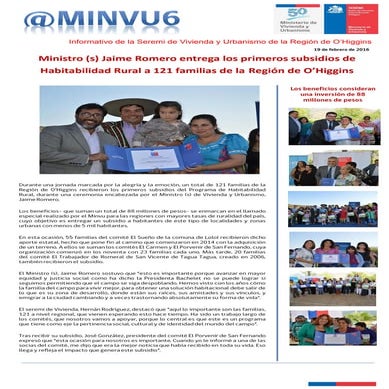 Informativo Minvu 6 - febrero 2016