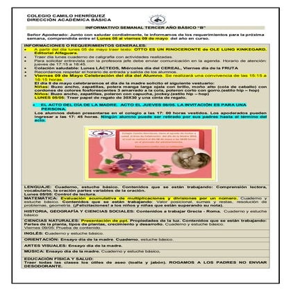 Informativo n° 10   3° basico b - 28 de abril 2014 c
